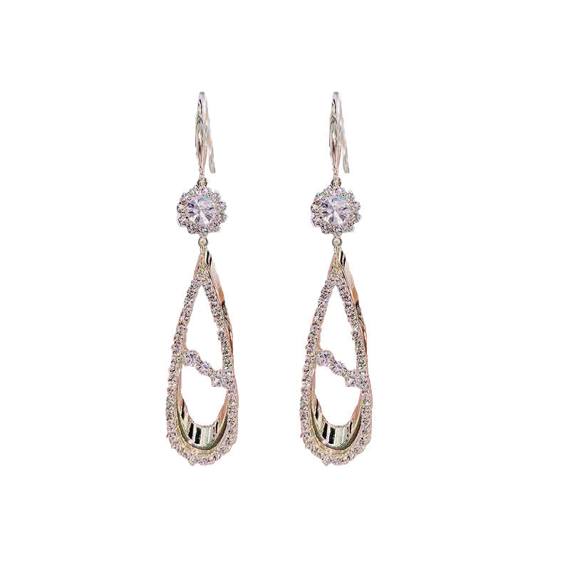 Luxe oorbellen met volledige diamanten