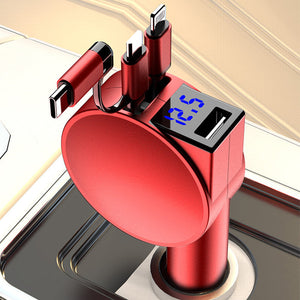 3-in-1 intrekbare snellaad adapter voor in de auto