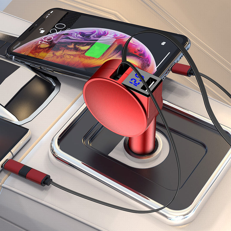 3-in-1 intrekbare snellaad adapter voor in de auto