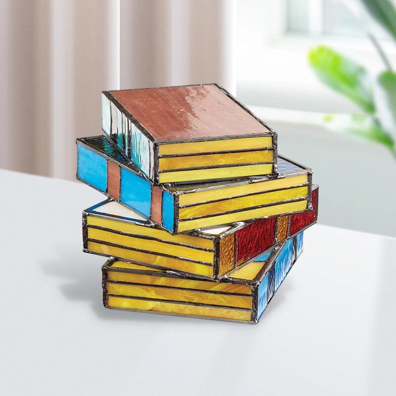 Gestapelde boekenlamp