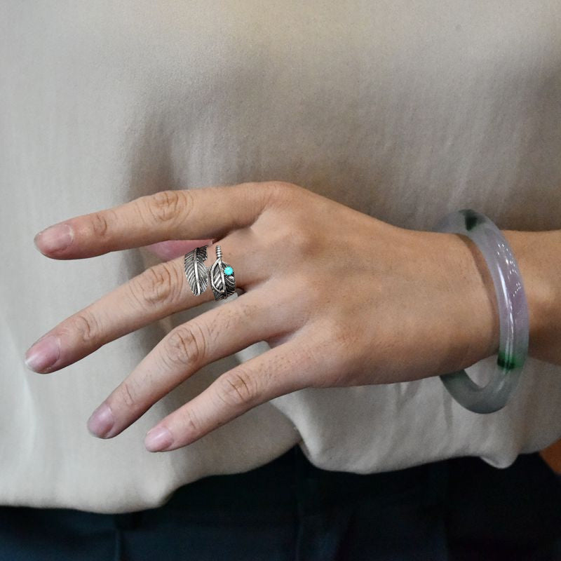 Boho veer turquoise verstelbare ring