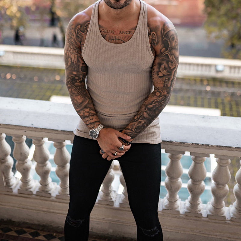 Gestreept sportvest in effen kleur voor heren