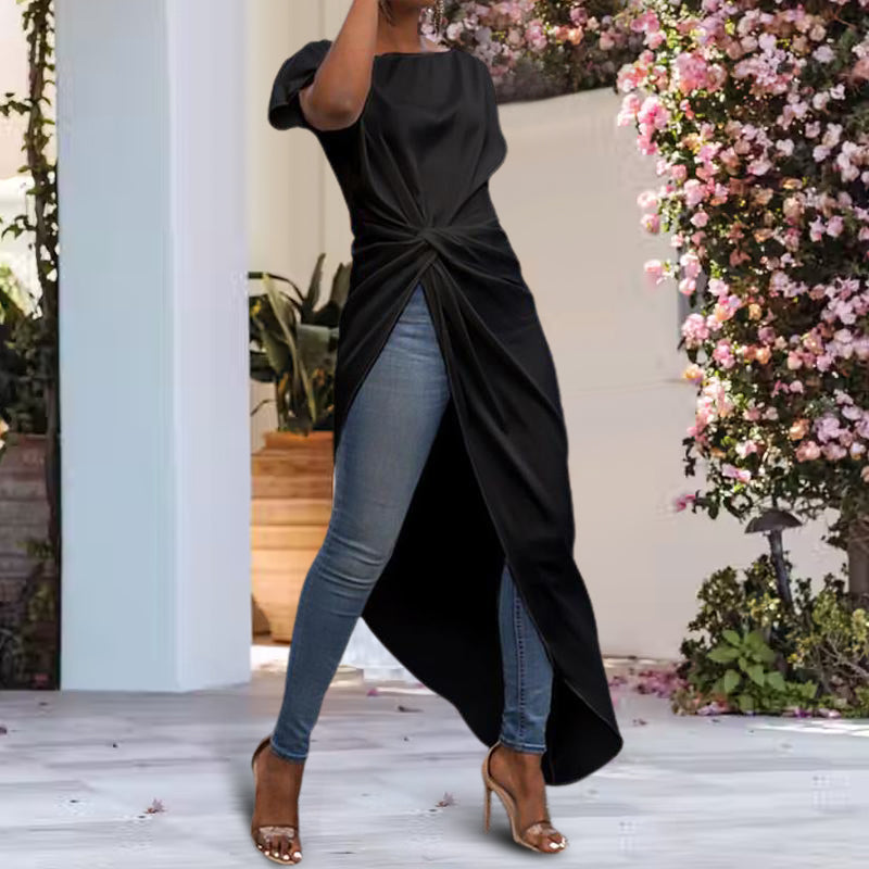 Jurk met asymmetrische zoom