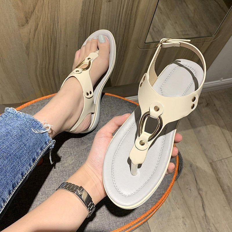 Zomerse effen kleur teenslippers