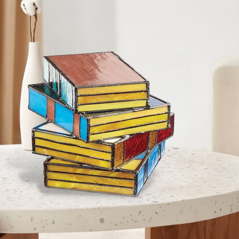 Gestapelde boekenlamp