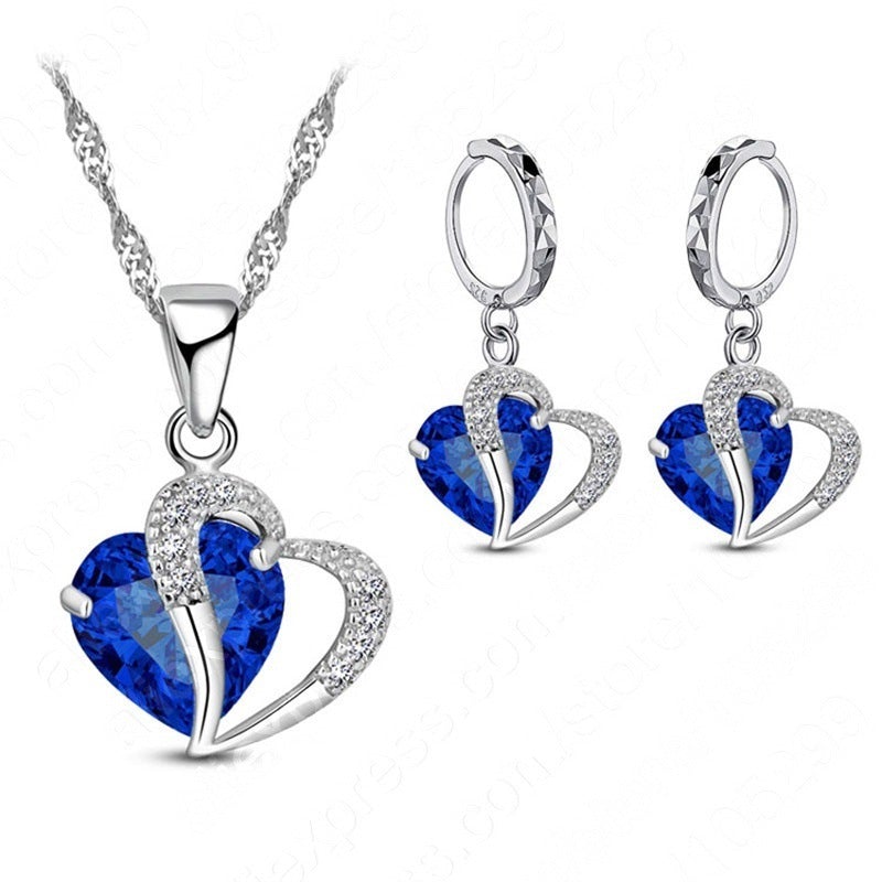 Hart Design Zirkoon Ketting Hanger Oorbellen Sets