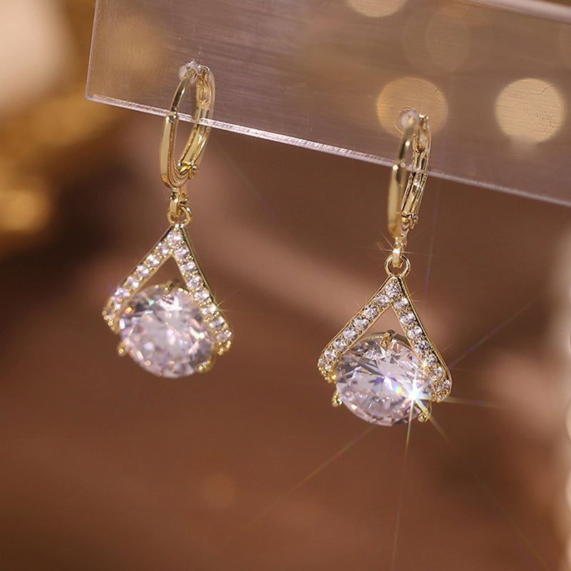 Glanzende kristallen oorbellen