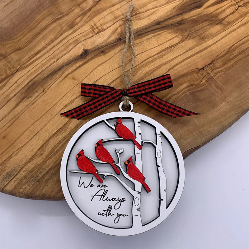 Handgemaakt Herdenkings Ornament met Kardinalen