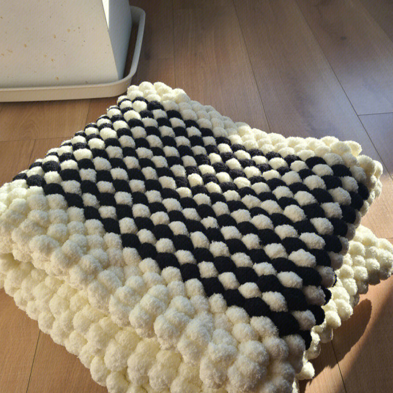 Winter DIY gevlochten parelmoer grove wol (6 stuks)