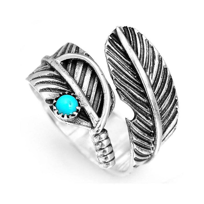 Boho veer turquoise verstelbare ring
