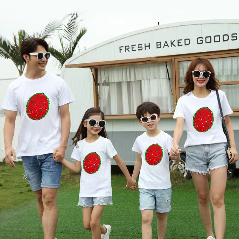 2022 nieuw watermeloen t-shirt met wisselende pailletten