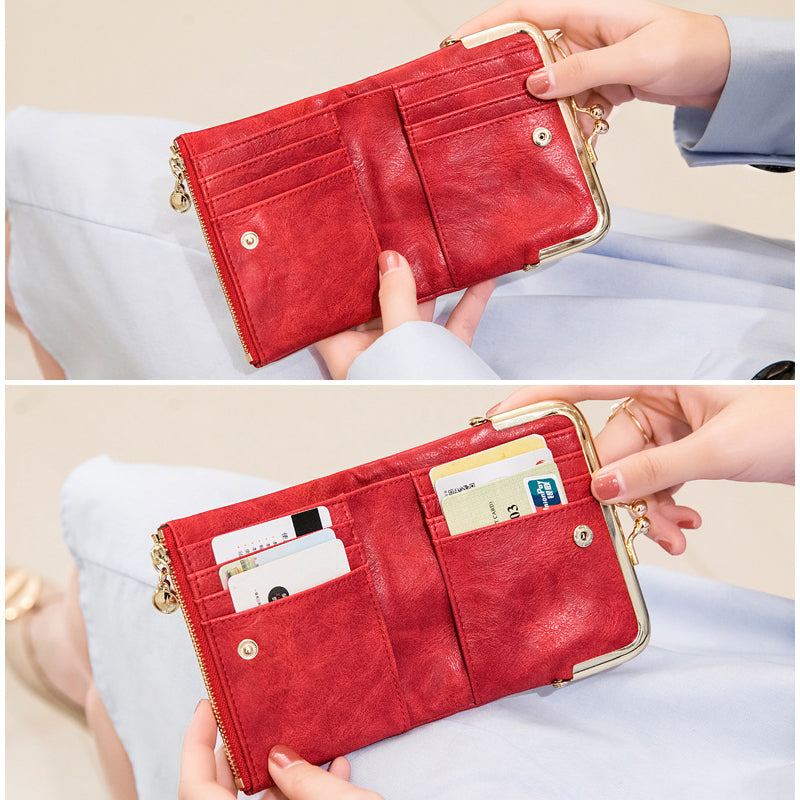 Mini Mode Dames Vierkante Korte Portemonnee