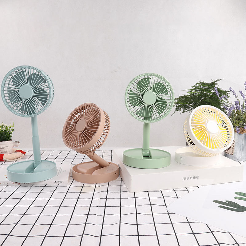 Mini opvouwbare telescopische ventilator voor telefoonhouder