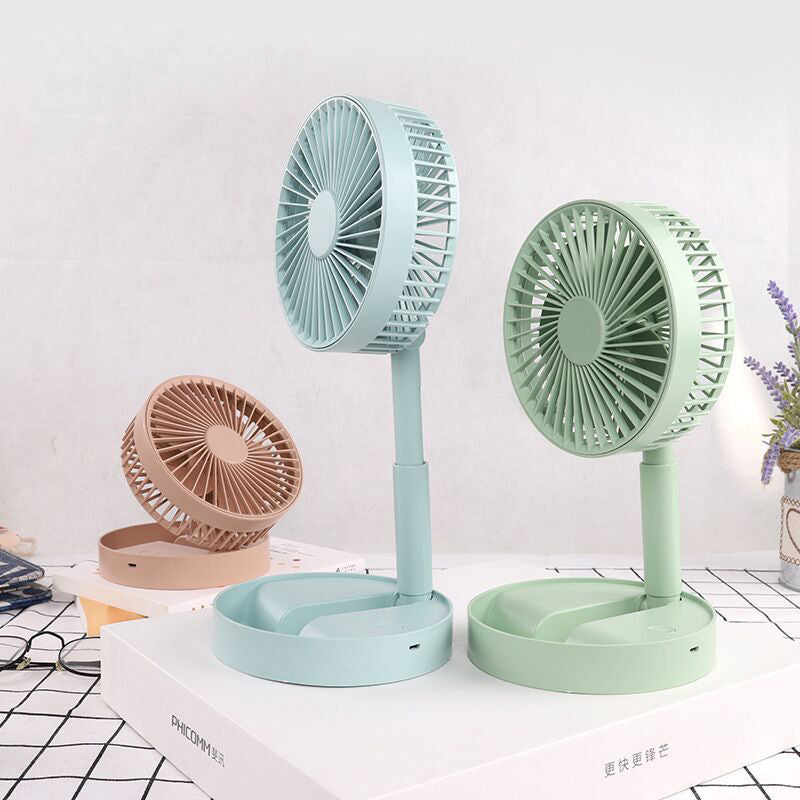 Mini opvouwbare telescopische ventilator voor telefoonhouder