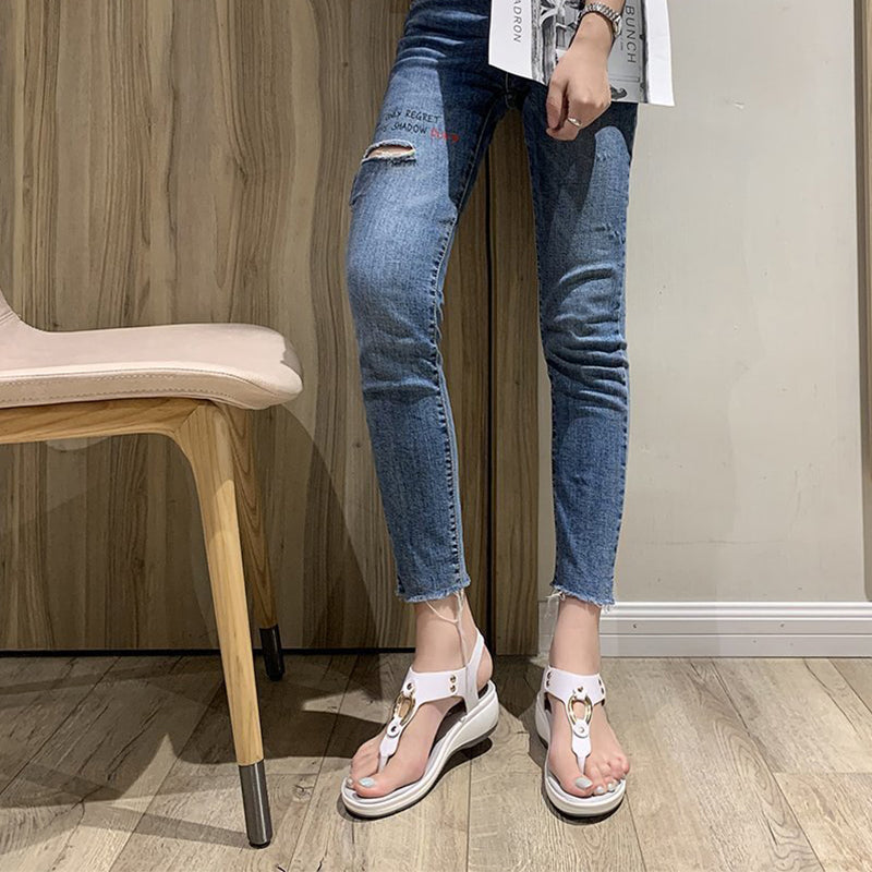 Zomerse effen kleur teenslippers