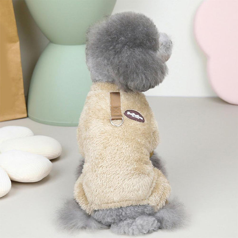 Fleece Huisdier Elastische Jumpsuit met Trekring