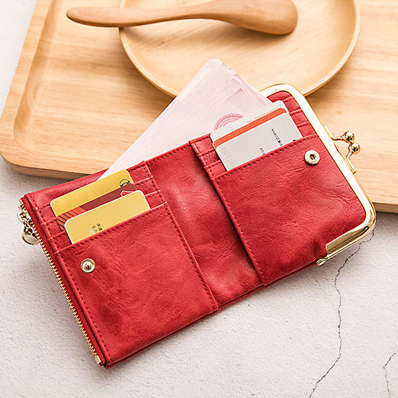 Mini Mode Dames Vierkante Korte Portemonnee