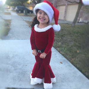 Fluwelen herfstoutfits voor kerstman