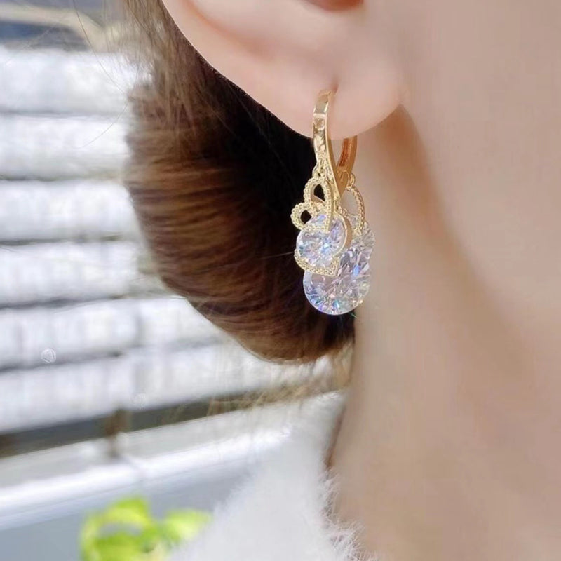 Hart Zirkoon Drop Ear Gespen Oorbellen