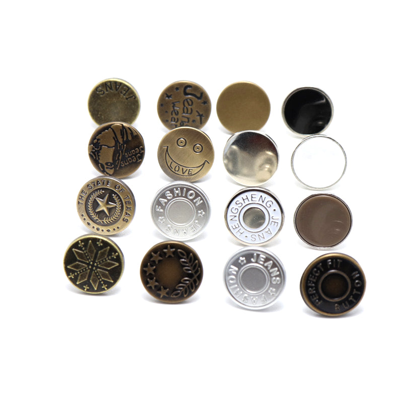 Afneembare metalen knopen (16 stuks)