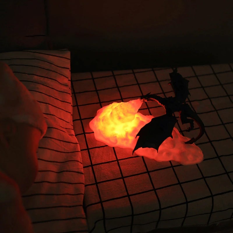 3D Vuurspuwende Draak Nachtlampje
