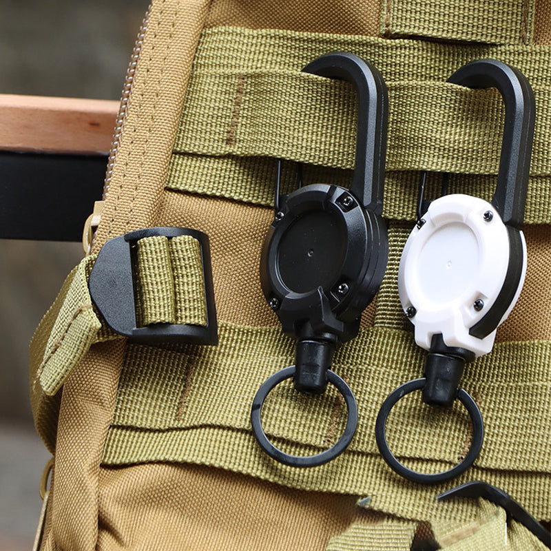 Outdoor automatische intrekbare draadkabel Luya tactische sleutelhanger