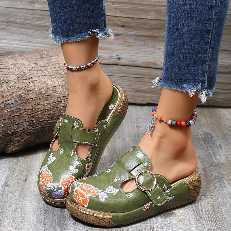 Zomerpantoffels met print voor dames