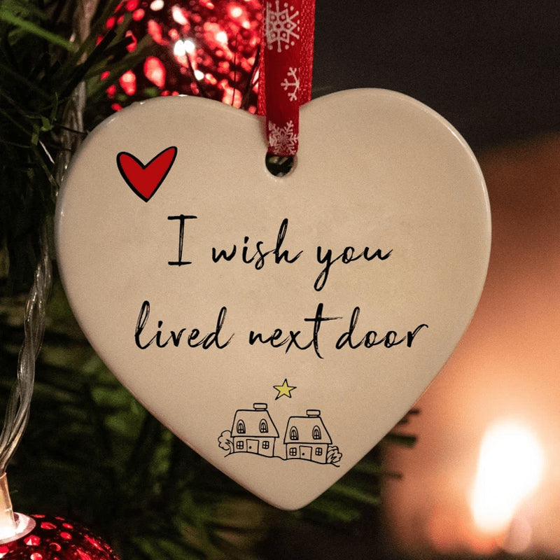 Keramisch hart hangend ornament