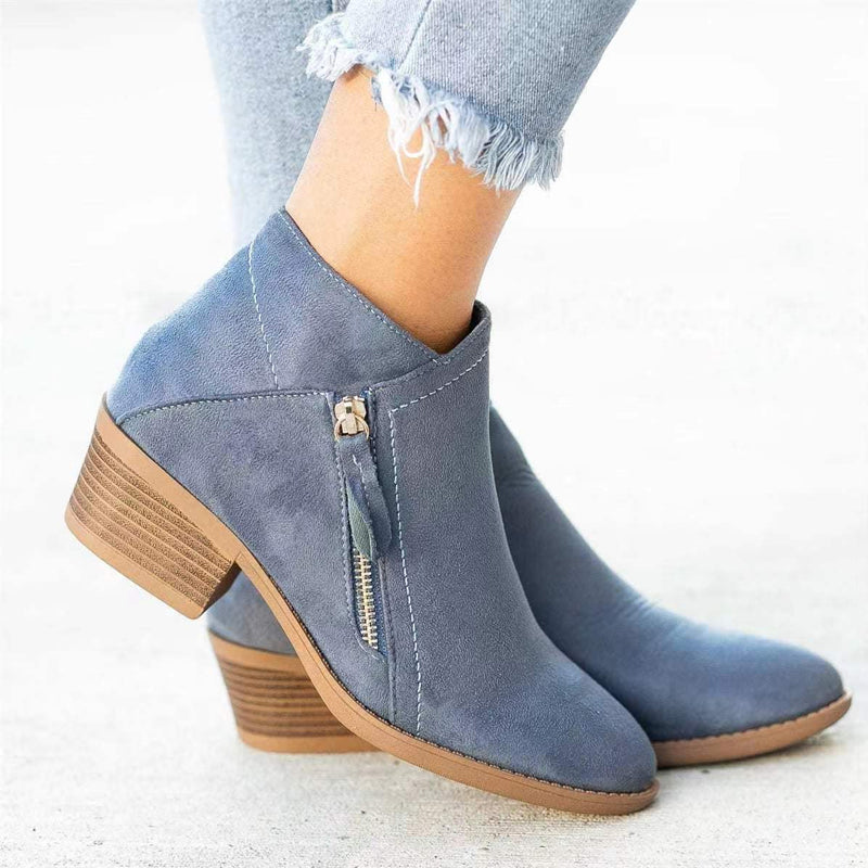 Chunky Heel enkellaarsjes met Zijrits voor Dames