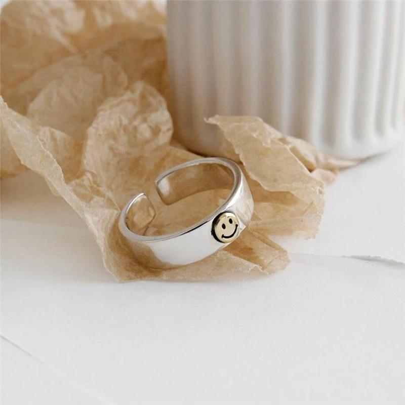 Glimlachend gezicht open ring