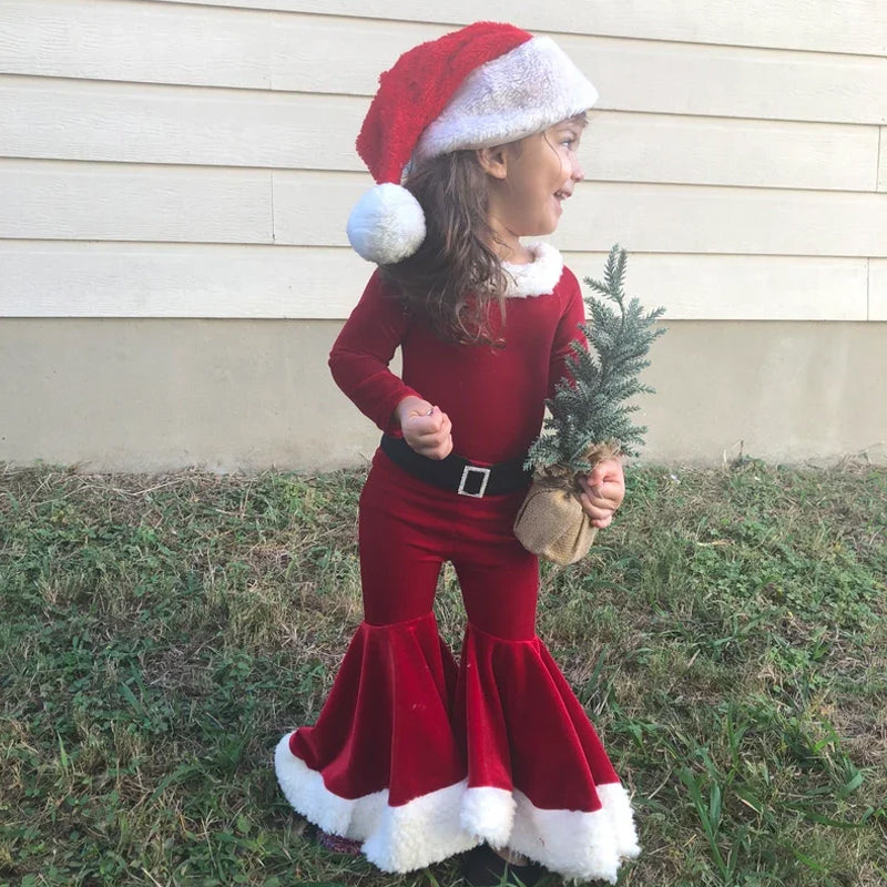 Fluwelen herfstoutfits voor kerstman