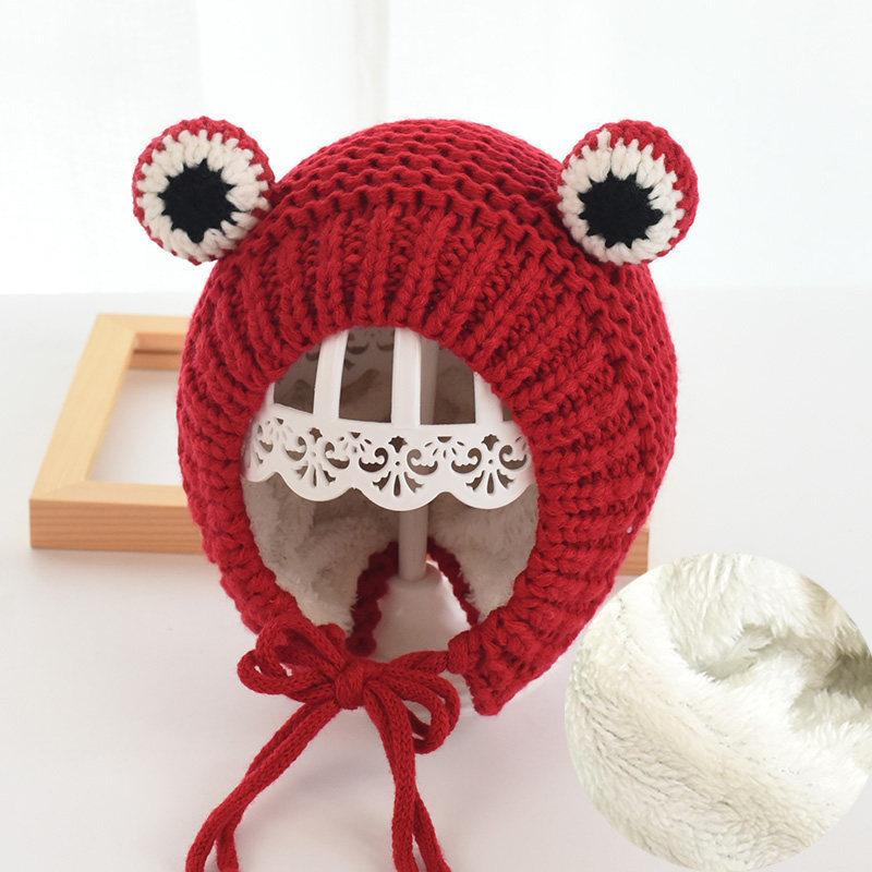 Leuke Frog Cartoon Winter Kids gebreide muts muts