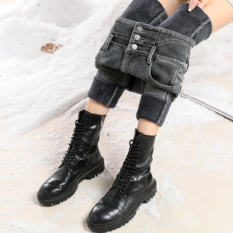 Fleece hoge stretch jeans