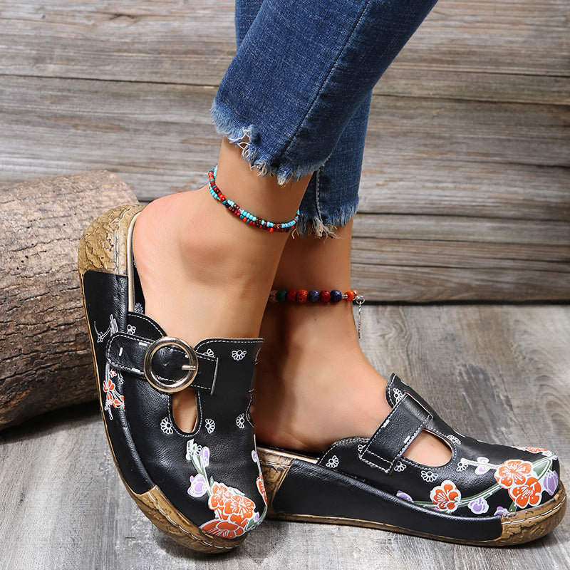 Zomerpantoffels met print voor dames