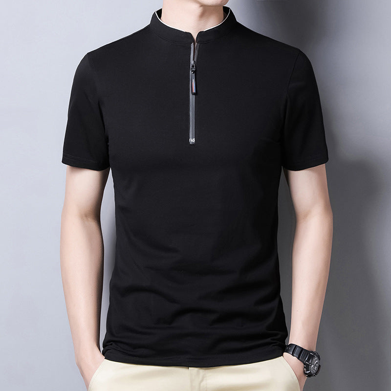 T-shirt met rits en kraag voor heren