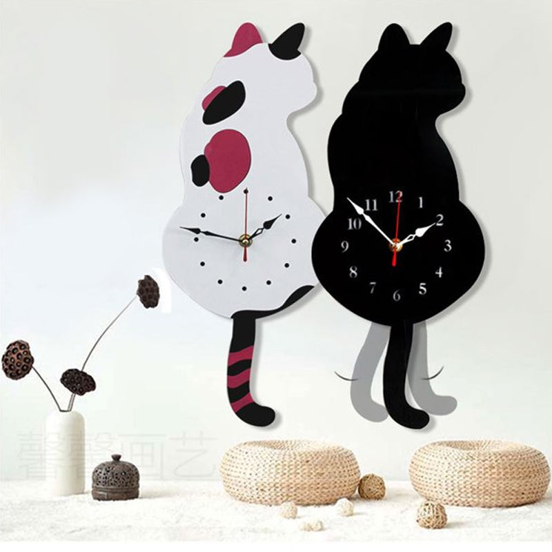 Nordic Cat kwispelende staart wandklok