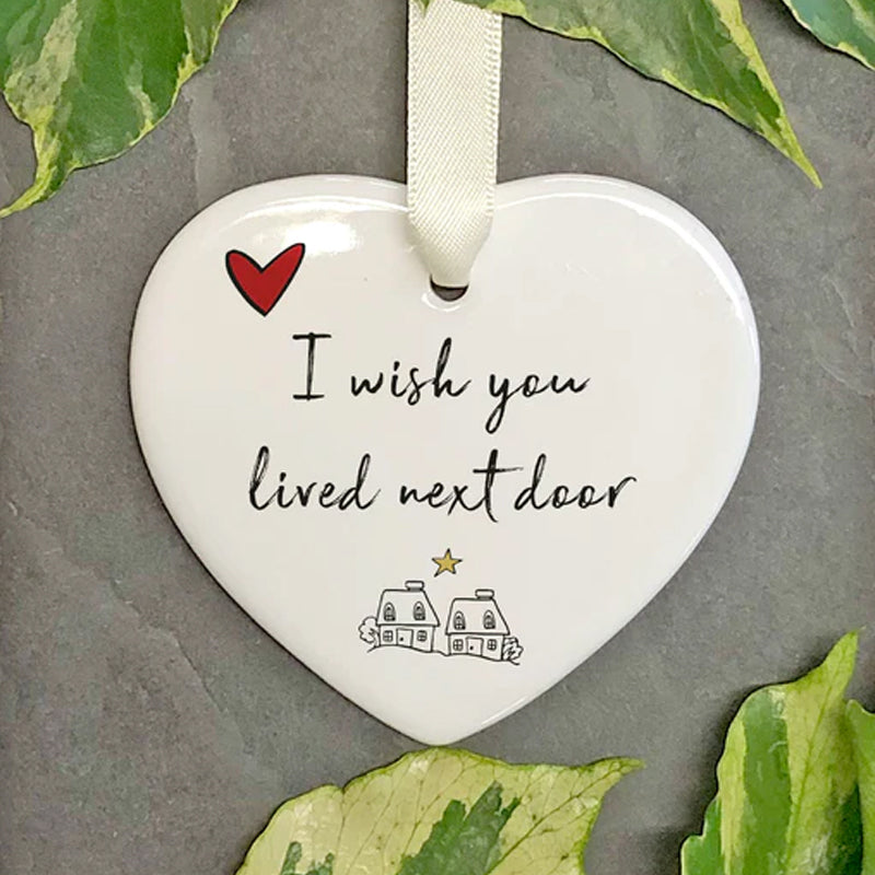 Keramisch hart hangend ornament