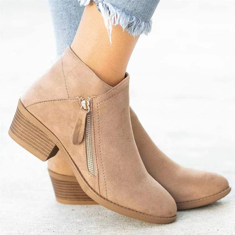 Chunky Heel enkellaarsjes met Zijrits voor Dames