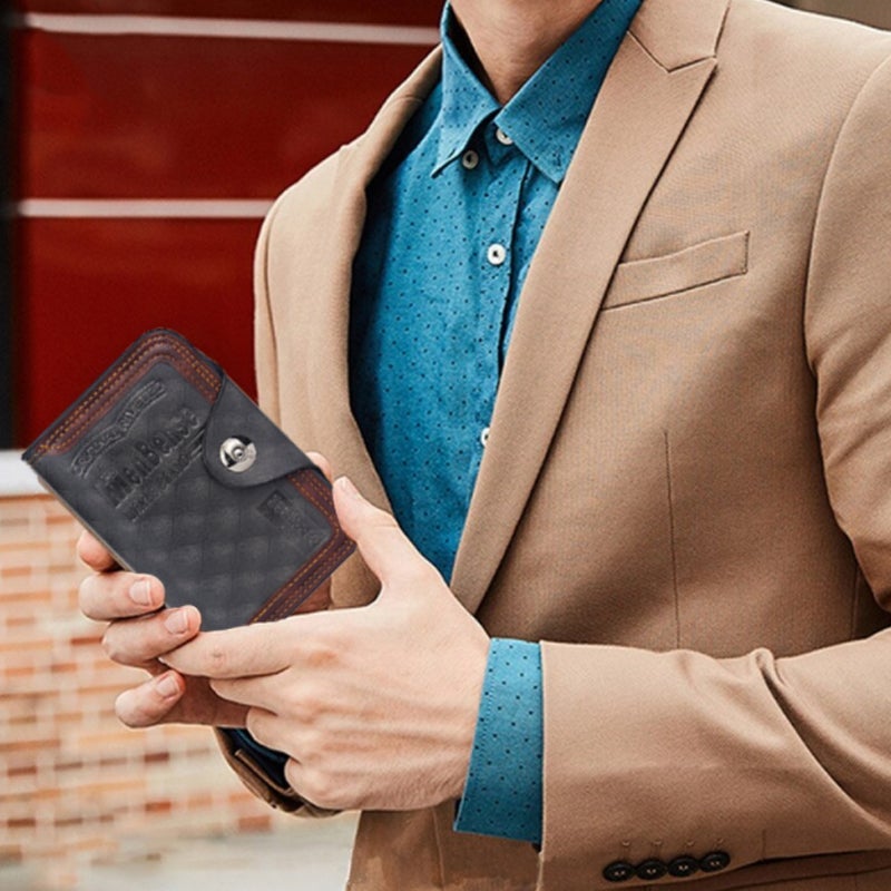 Korte portemonnee met grote capaciteit voor heren