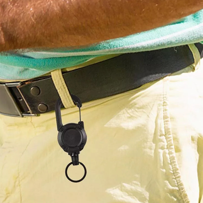 Outdoor automatische intrekbare draadkabel Luya tactische sleutelhanger