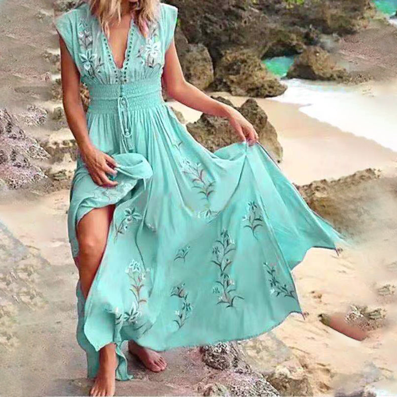 Sexy Franse strandjurk met V-hals