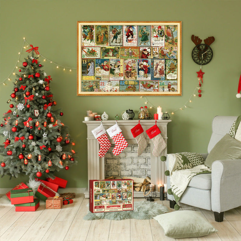 Kerstkaarten Adventskalender Legpuzzel 1000 stukjes