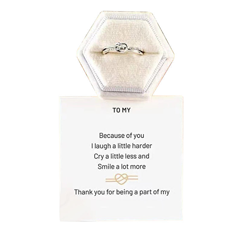 Moeder & Dochter Bond Dubbele Band Knoop Ring