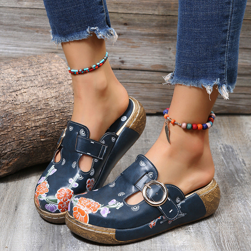 Zomerpantoffels met print voor dames