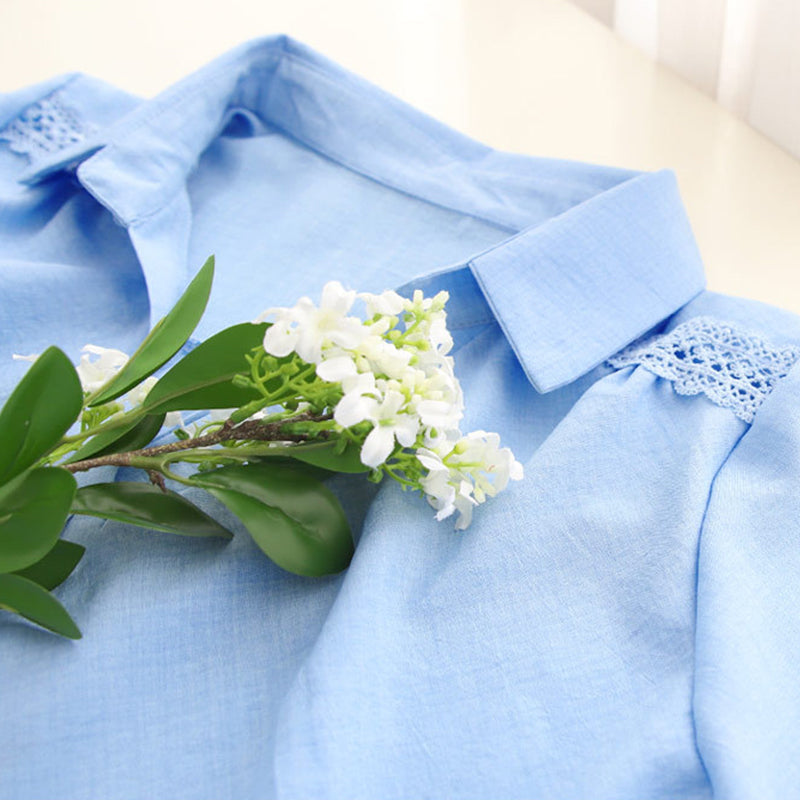 Los damesshirt met lange mouwen en V-hals