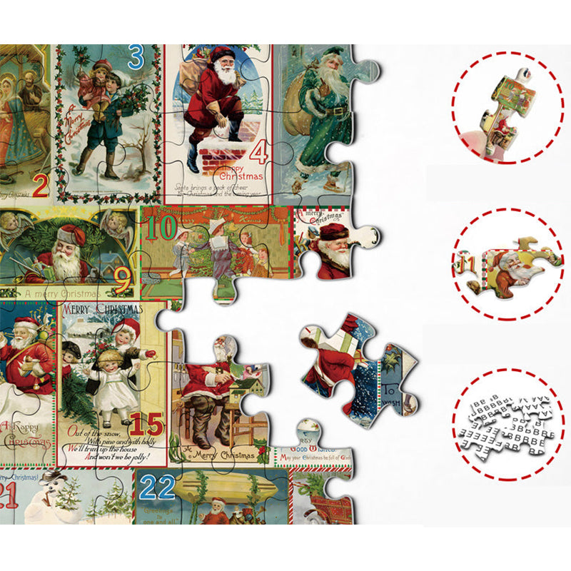 Kerstkaarten Adventskalender Legpuzzel 1000 stukjes