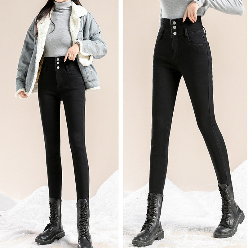 Fleece hoge stretch jeans