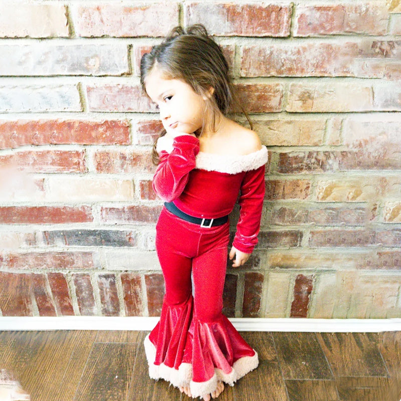 Fluwelen herfstoutfits voor kerstman