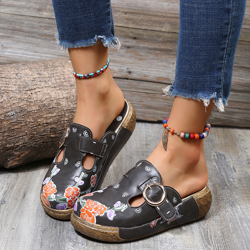 Zomerpantoffels met print voor dames