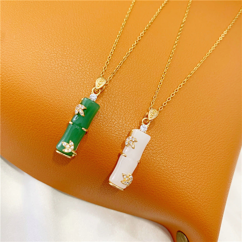 Kunstmatige Jade Bamboe Halsband